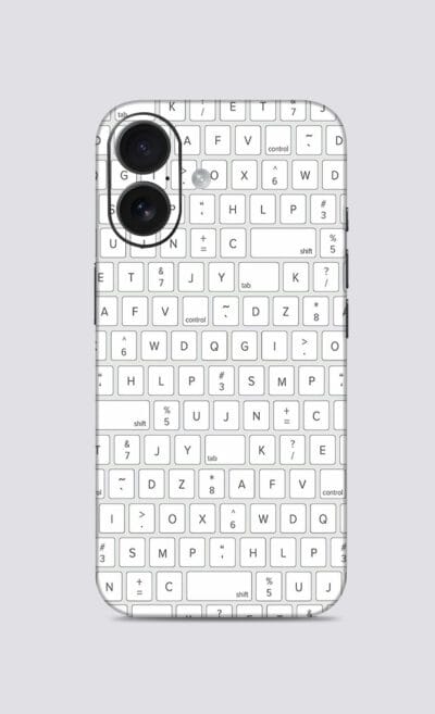 iPhone 16- White KeyBoard Mobile Skin